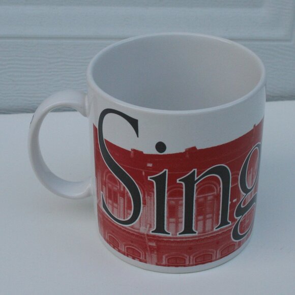 Starbucks Singapore White/Red Oversized Ceramic Coffee Mug 20 oz - Picture 1 of 7